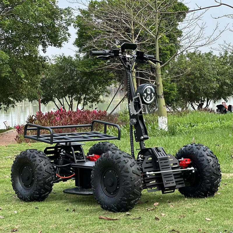 60V Off-Road Electric Four-Wheel Scooter Dual Drive Four-Wheel Drive Electric Vehicle Outdoor Hunting High-Speed Patrol Beach ATV
