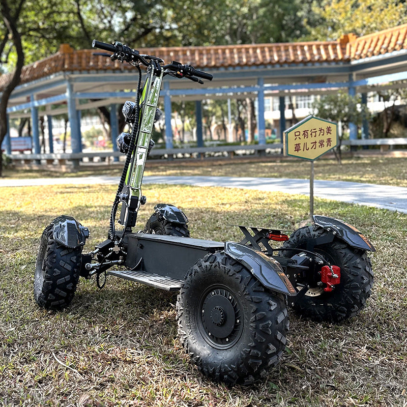 Four-Wheel All-Terrain Off-Road Electric Scooter Four-Wheel Drive High-Speed High-Power Big-Wheel Hunting Patrol Vehicle Foldable