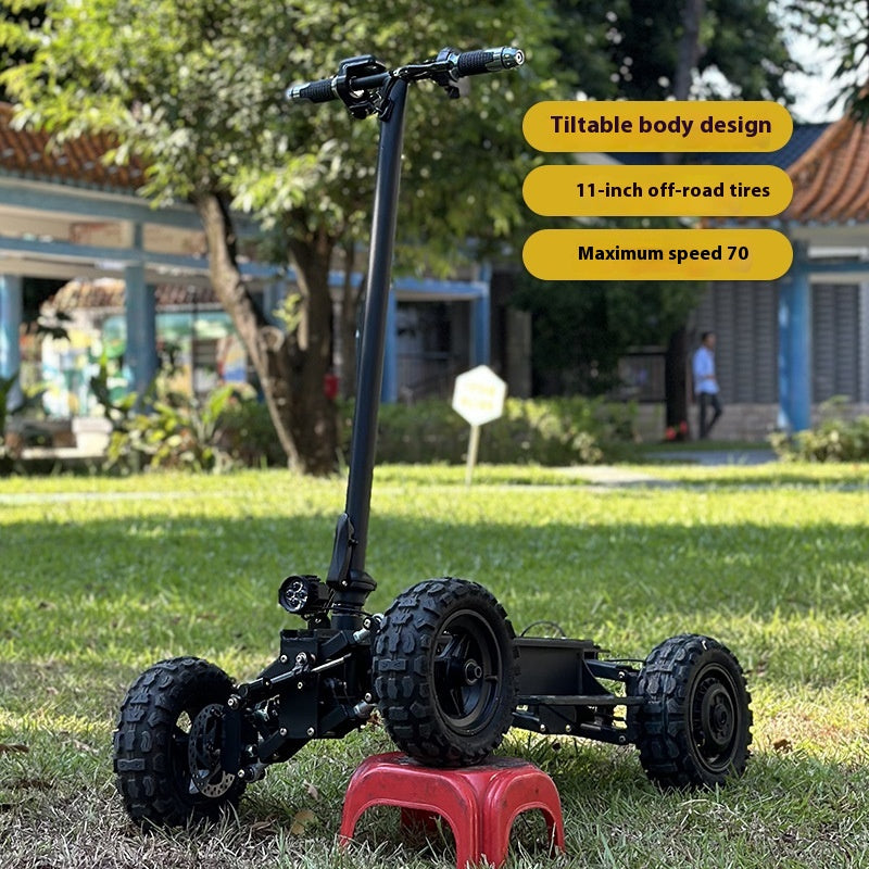 MIA 11inch Four-Wheel Electric Scooter with Tiltable Body, Foldable Off-Road Vehicle, High-Speed Four-Wheel Drive Vehicle