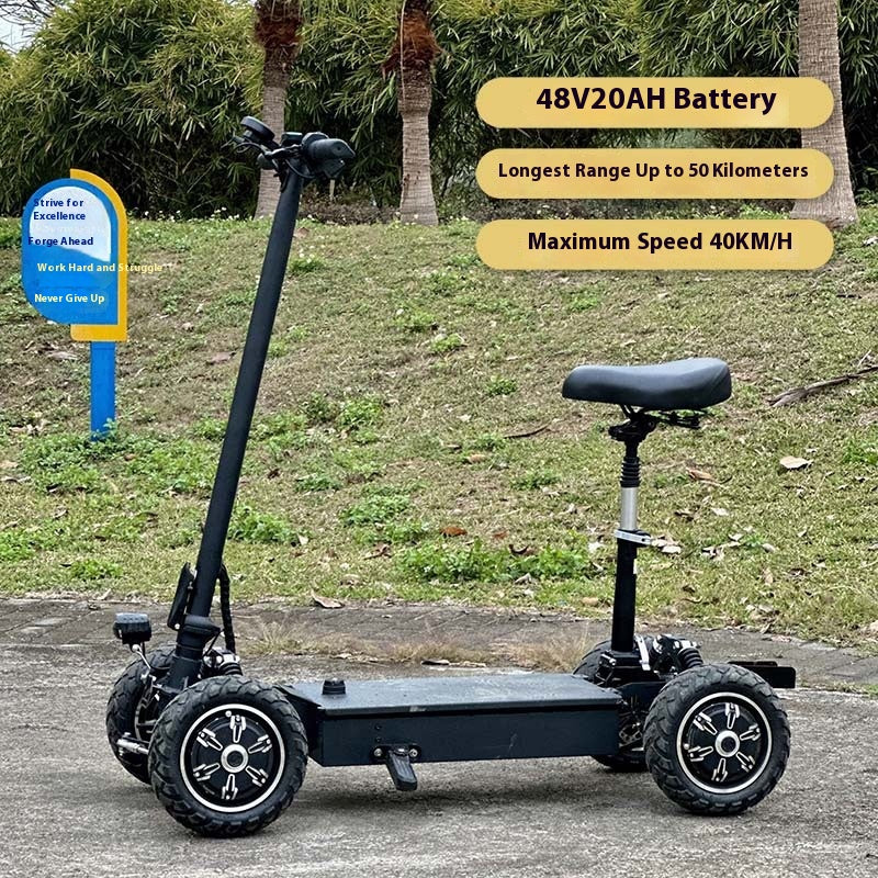 Electric Four-Wheel Scooter Golf Cart Foldable Electric Vehicle Elderly Scooter Long Battery Life Export