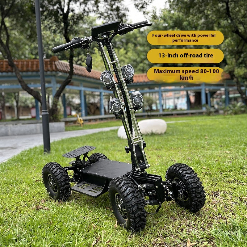 ZEBRAMIA 13inch Four-Wheel Electric Scooter High-Speed Four-Wheel Drive Off-Road Vehicle Outdoor Military Police Patrol Car Foldable