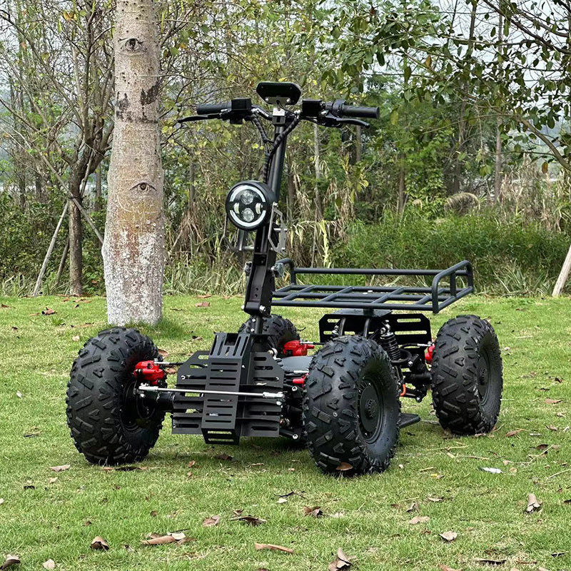60V Off-Road Electric Four-Wheel Scooter Dual Drive Four-Wheel Drive Electric Vehicle Outdoor Hunting High-Speed Patrol Beach ATV