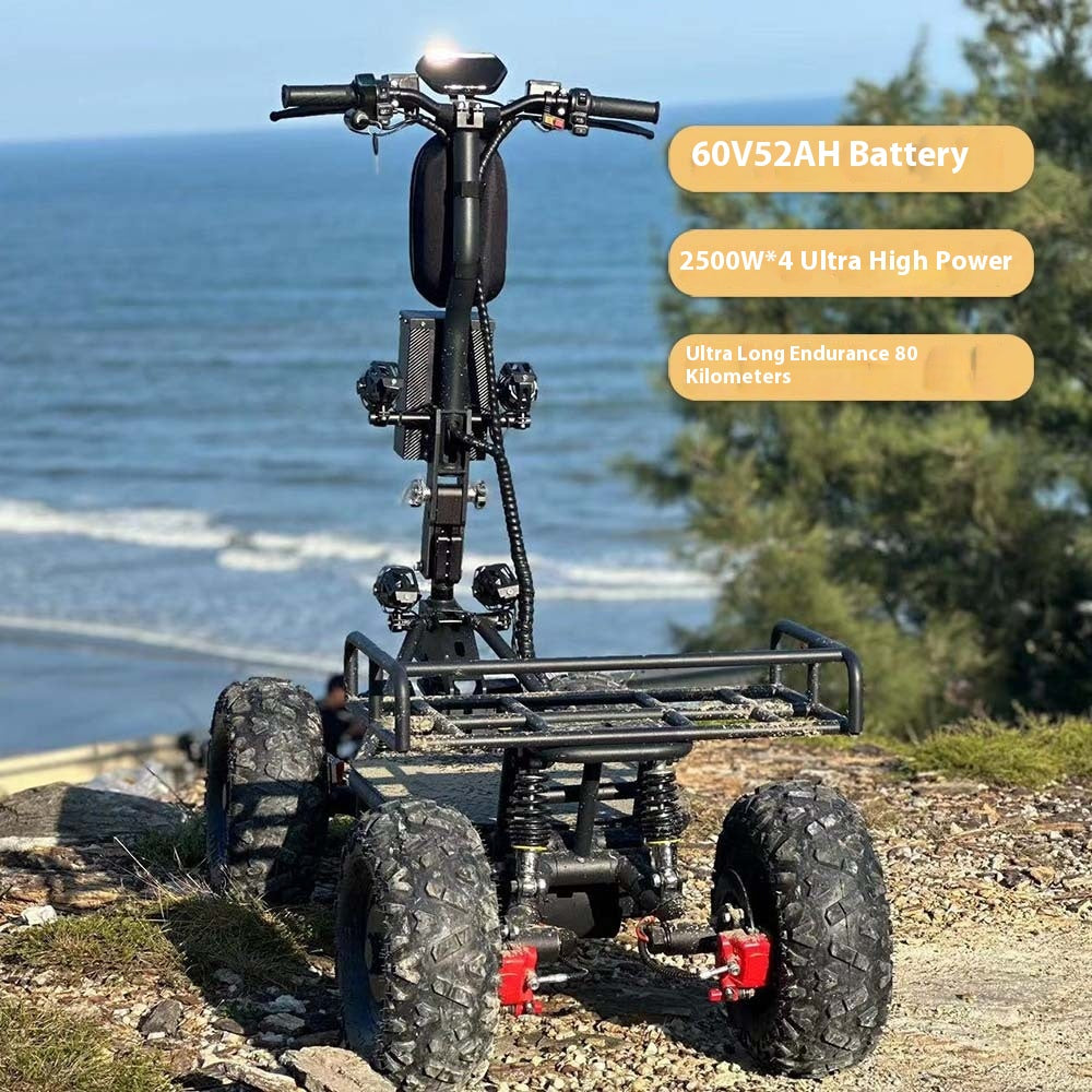 60V52AH All-Terrain Off-Road ATV Large Electric Four-Wheel Scooter Beach Car High Power Multi-Function