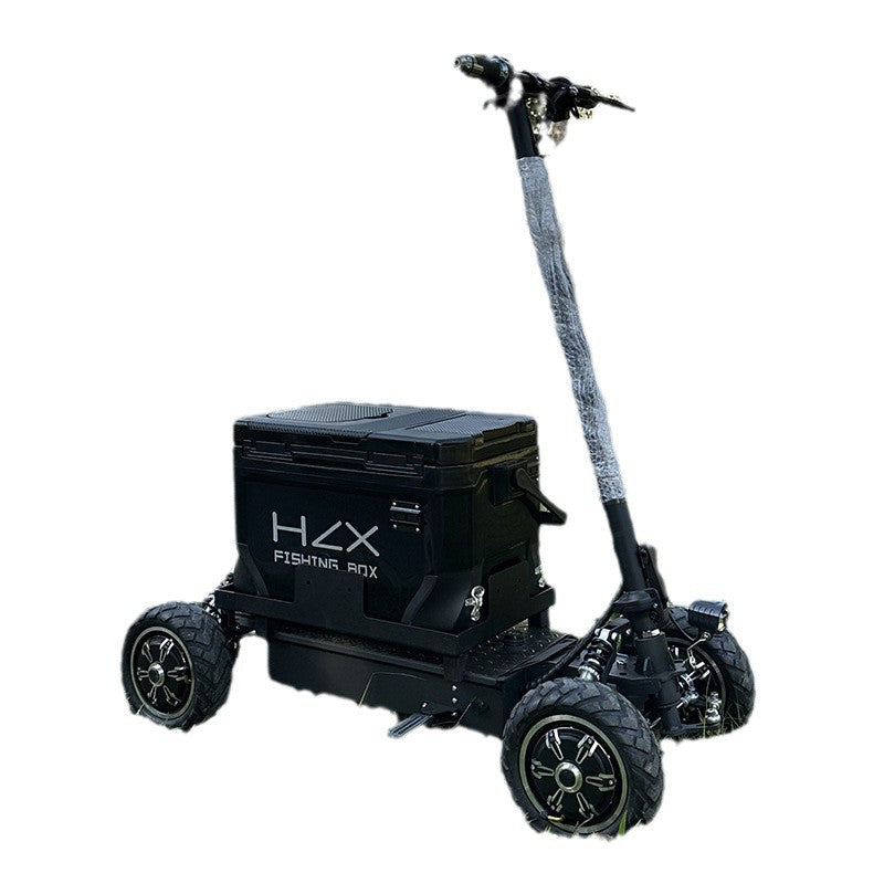 Fishing Enthusiast Special Electric Scooter Outdoor Fishing Equipment Four-Wheel Electric Scooter Camping Cargo Cart