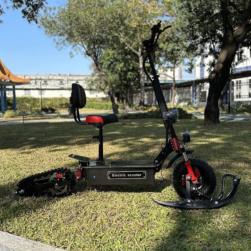 Electric Snow Scooter Triangle Crawler Ski Car Sled Snow Scooter Foldable Off-Road Vehicle