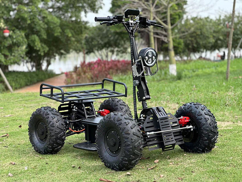 60V Off-Road Electric Four-Wheel Scooter Dual Drive Four-Wheel Drive Electric Vehicle Outdoor Hunting High-Speed Patrol Beach ATV