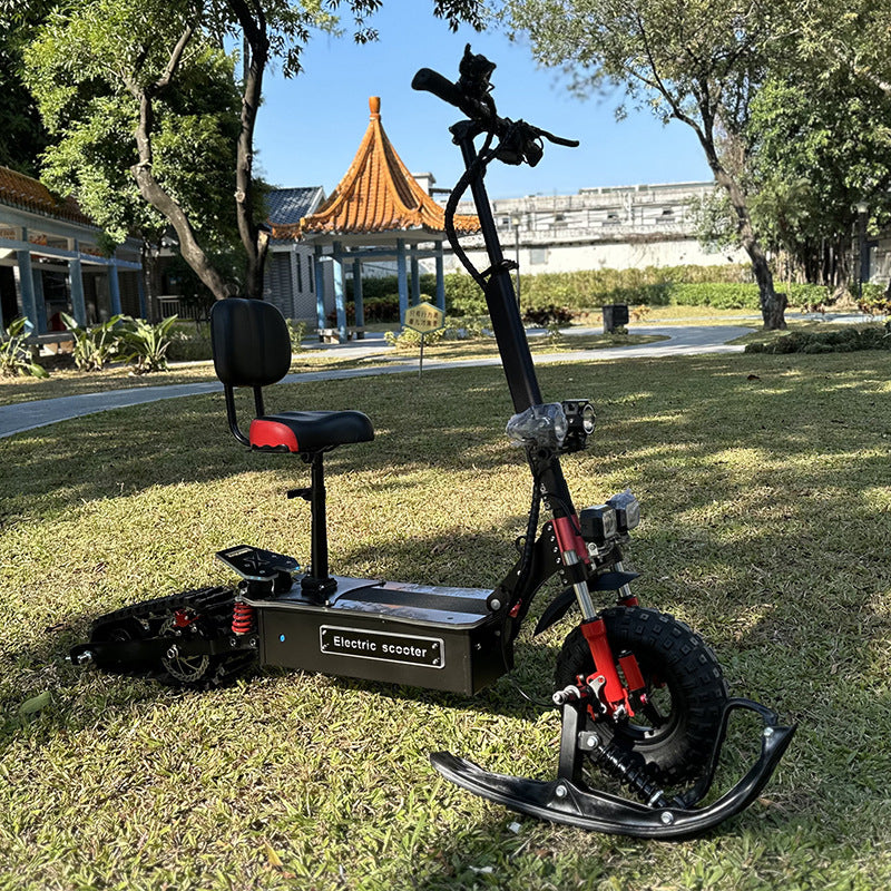 Electric Snow Scooter Triangle Crawler Ski Car Sled Snow Scooter Foldable Off-Road Vehicle