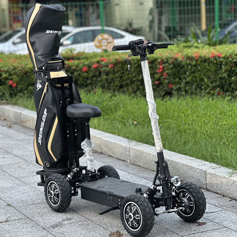 Electric Four-Wheel Scooter Golf Cart Foldable Electric Vehicle Elderly Scooter Long Battery Life Export