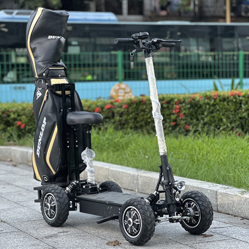 Electric Four-Wheel Scooter Golf Cart Foldable Electric Vehicle Elderly Scooter Long Battery Life Export