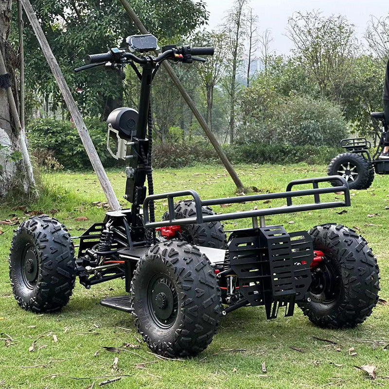 60V Off-Road Electric Four-Wheel Scooter Dual Drive Four-Wheel Drive Electric Vehicle Outdoor Hunting High-Speed Patrol Beach ATV