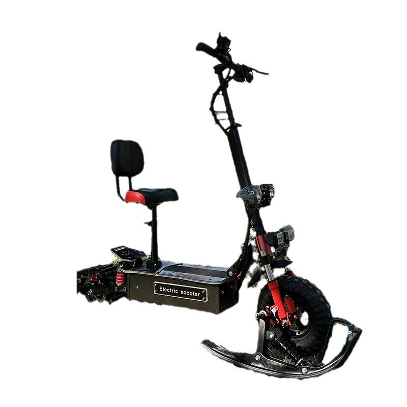 Electric Snow Scooter Triangle Crawler Ski Car Sled Snow Scooter Foldable Off-Road Vehicle