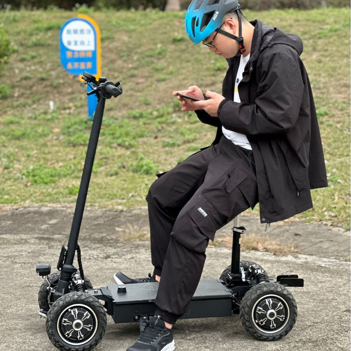 Electric Four-Wheel Scooter Golf Cart Foldable Electric Vehicle Elderly Scooter Long Battery Life Export