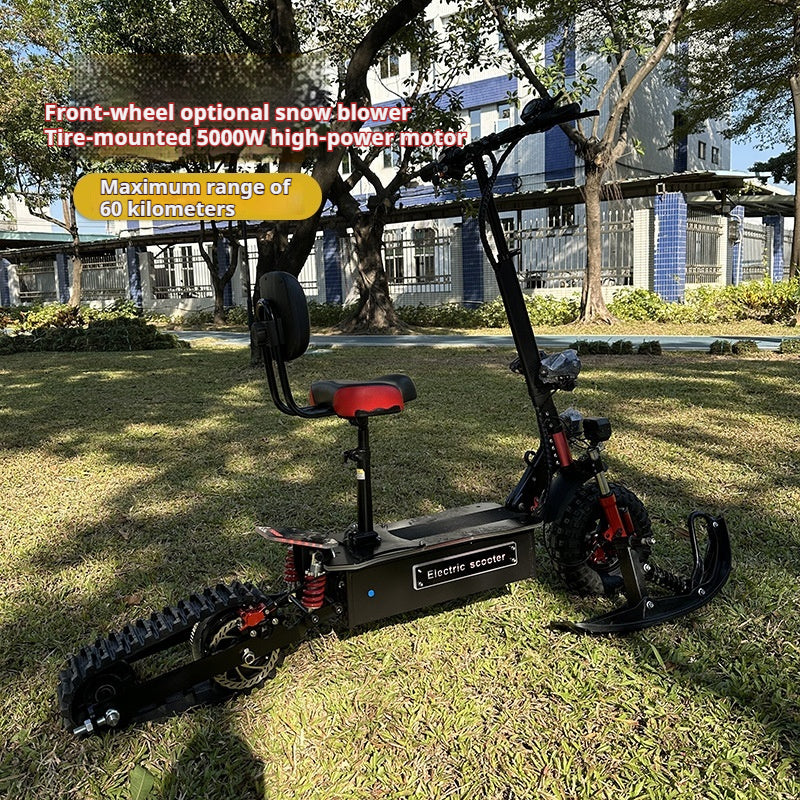 Electric Snow Scooter Triangle Crawler Ski Car Sled Snow Scooter Foldable Off-Road Vehicle