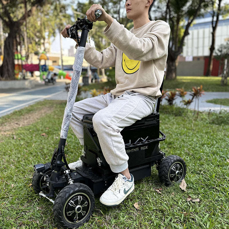 Fishing Enthusiast Special Electric Scooter Outdoor Fishing Equipment Four-Wheel Electric Scooter Camping Cargo Cart