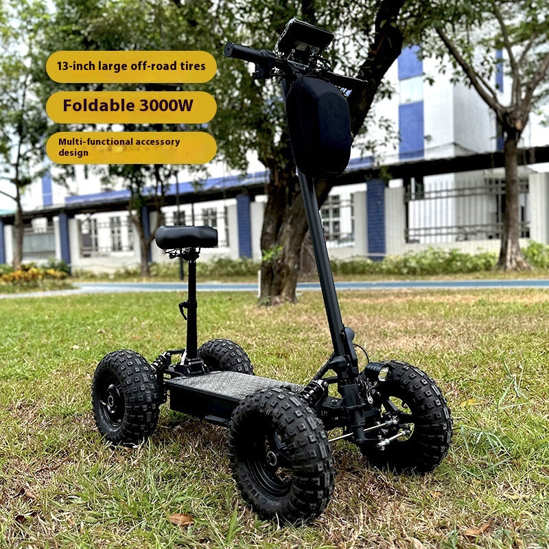 13inch Off-Road Tire Four-Wheel Electric Scooter Pedal Scooter Dual Drive Golf Cart Elderly Mobility Scooter
